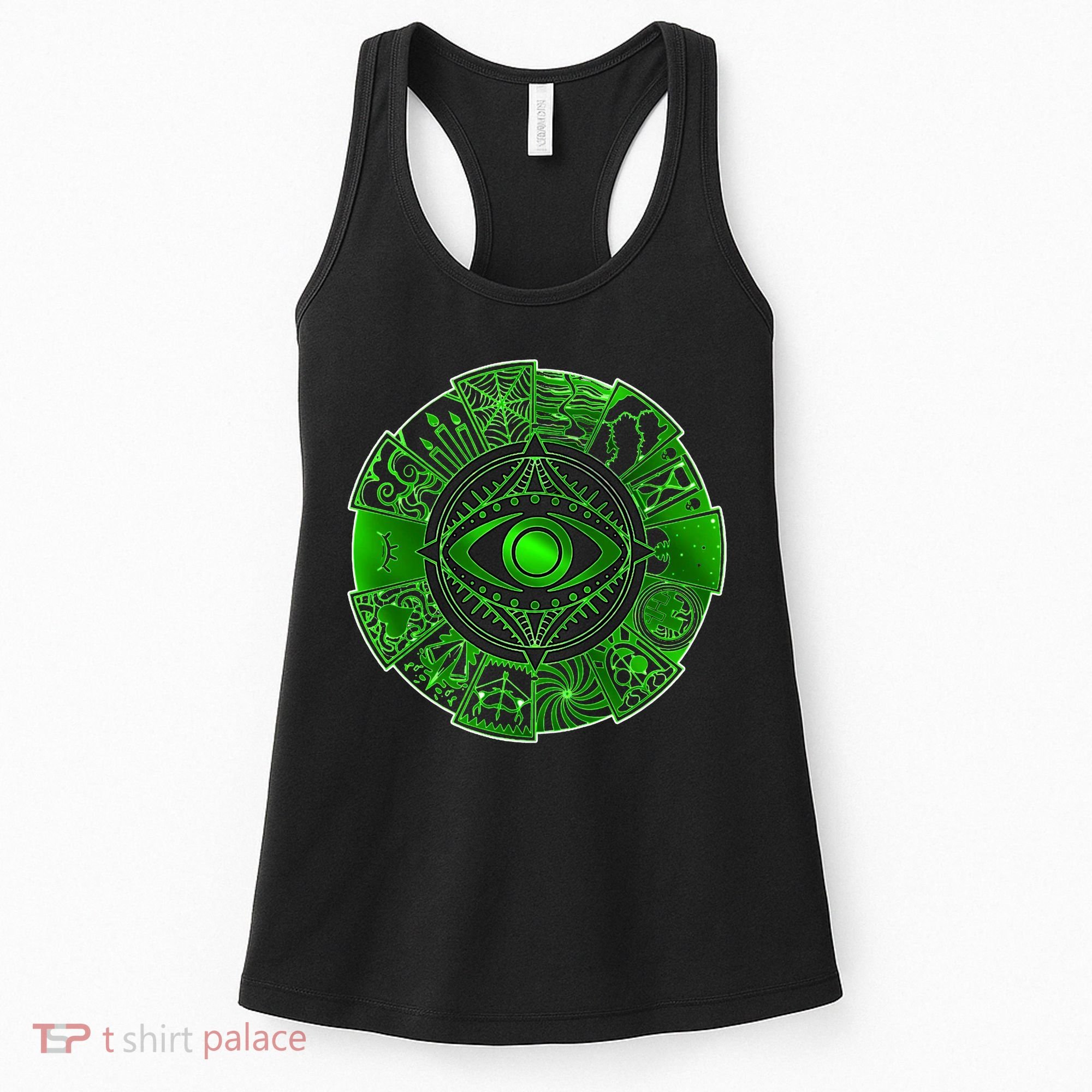 15 Fears Wheel Evil Green Eye Women's Tank Top
