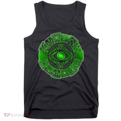 15 Fears Wheel Evil Green Eye Tank Top
