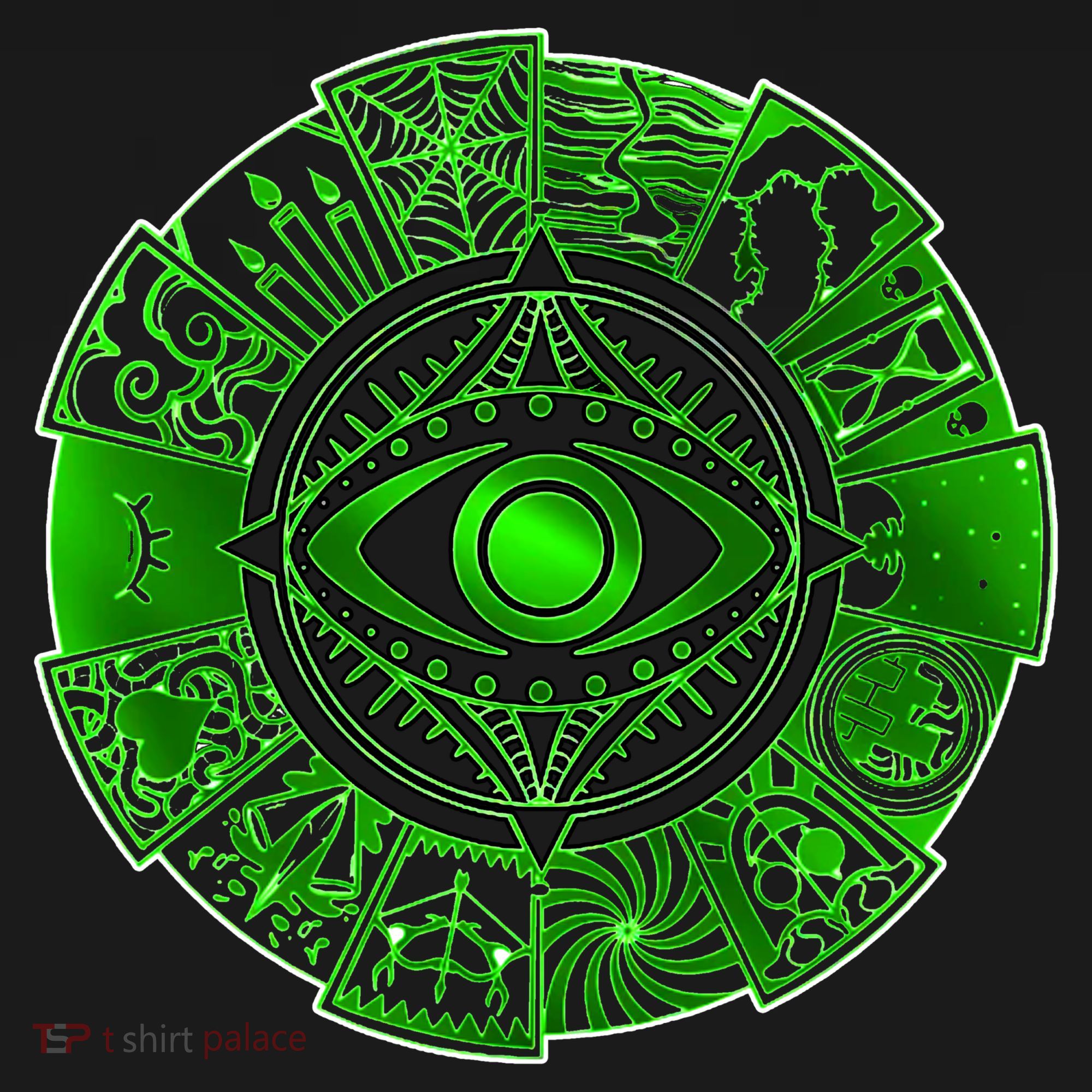 15 Fears Wheel Evil Green Eye Visor