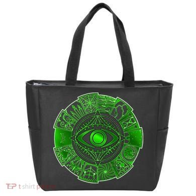 15 Fears Wheel Evil Green Eye Tote Bag