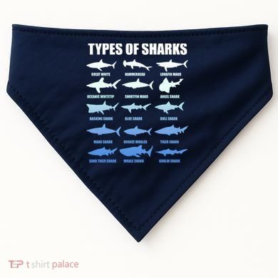 15 Types of Sharks USA-Made Doggie Bandana