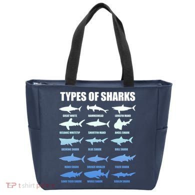 15 Types of Sharks Tote Bag