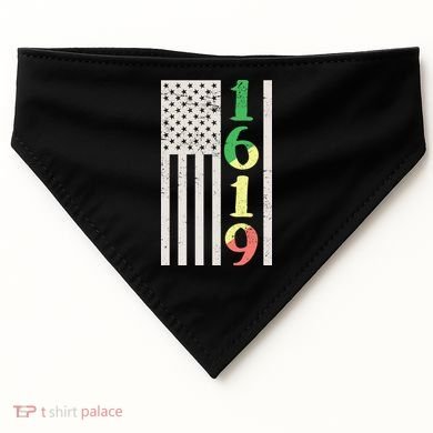 1619 Our Ancestors African American Pride Flag USA-Made Doggie Bandana