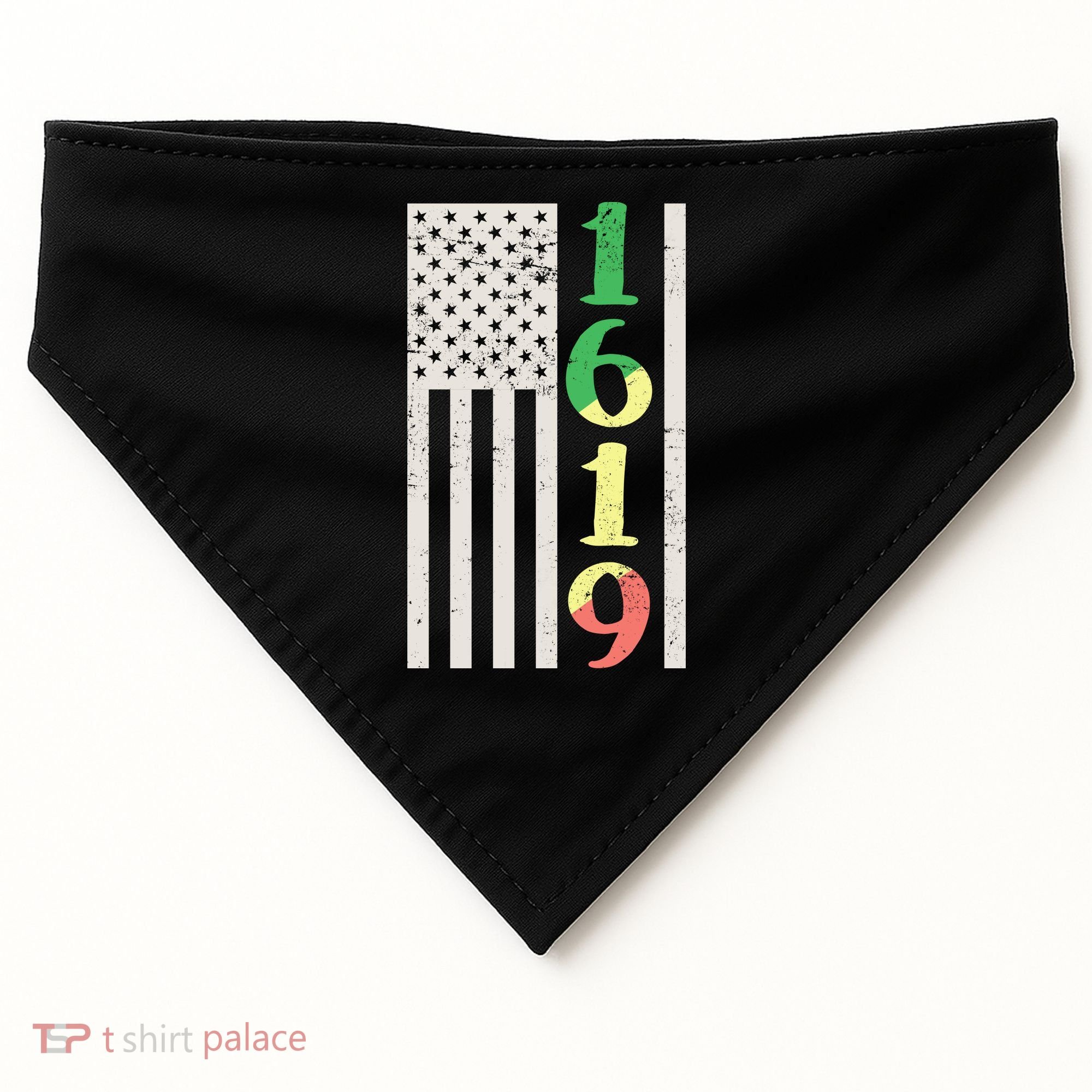 1619 Our Ancestors African American Pride Flag USA-Made Doggie Bandana