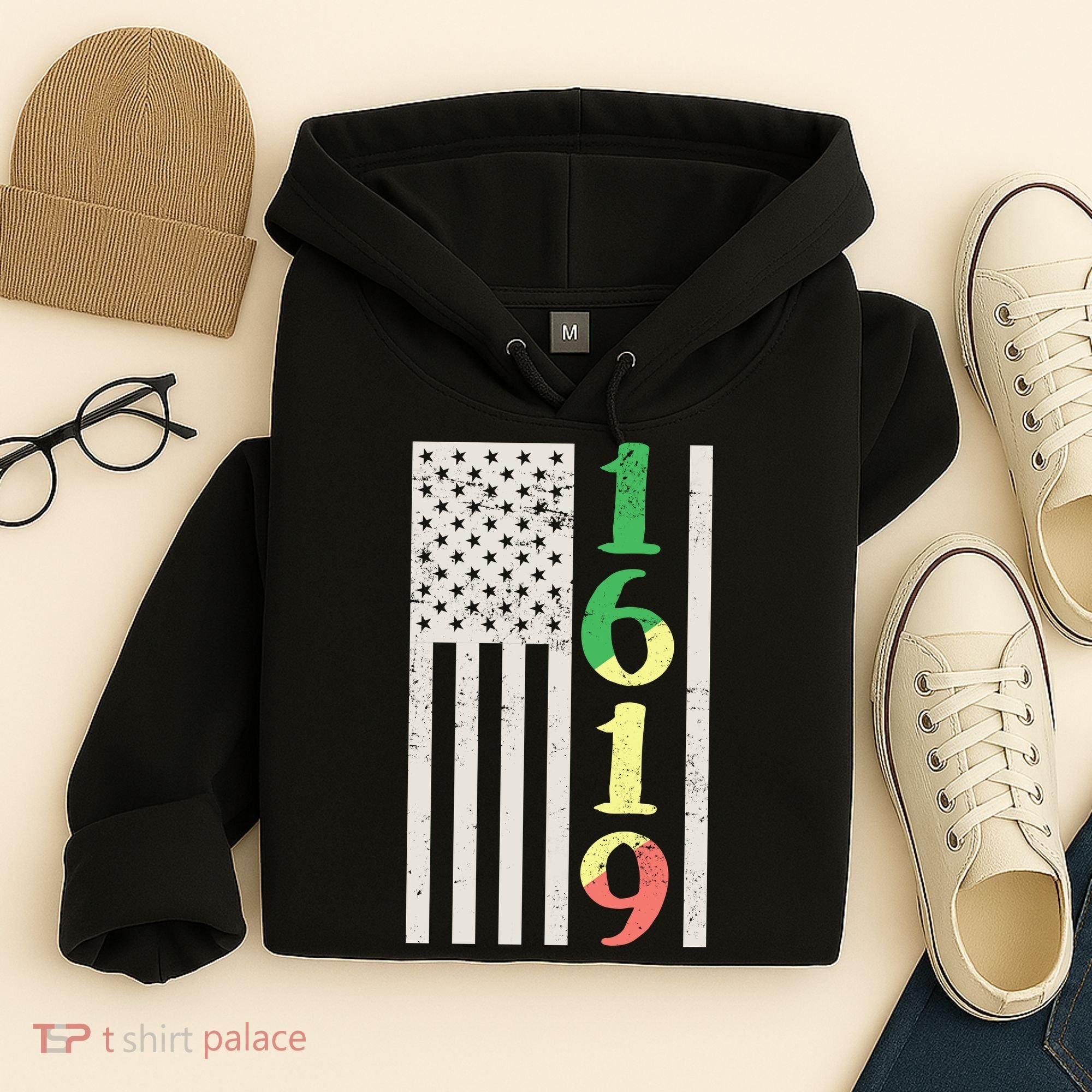 1619 Our Ancestors African American Pride Flag Hoodie