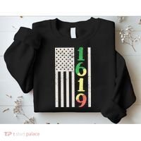 1619 Our Ancestors African American Pride Flag Sweatshirt thumb 2