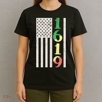 1619 Our Ancestors African American Pride Flag T-Shirt thumb 4