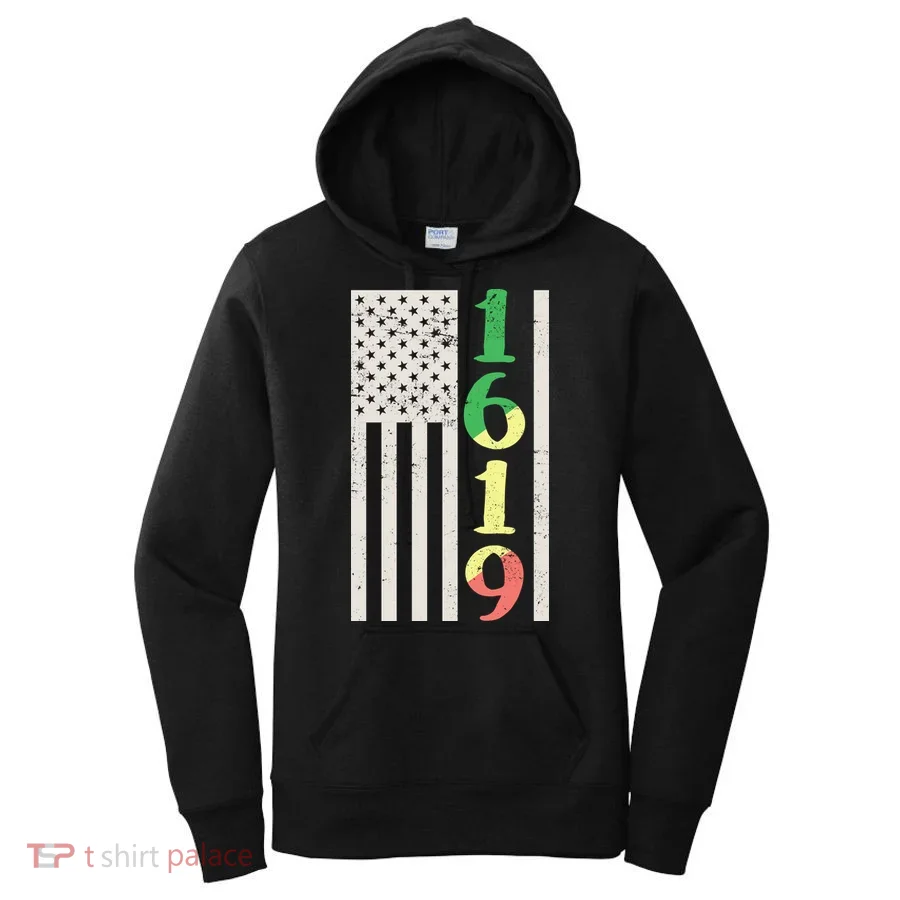 1619 Our Ancestors African American Pride Flag Women's Hoodie