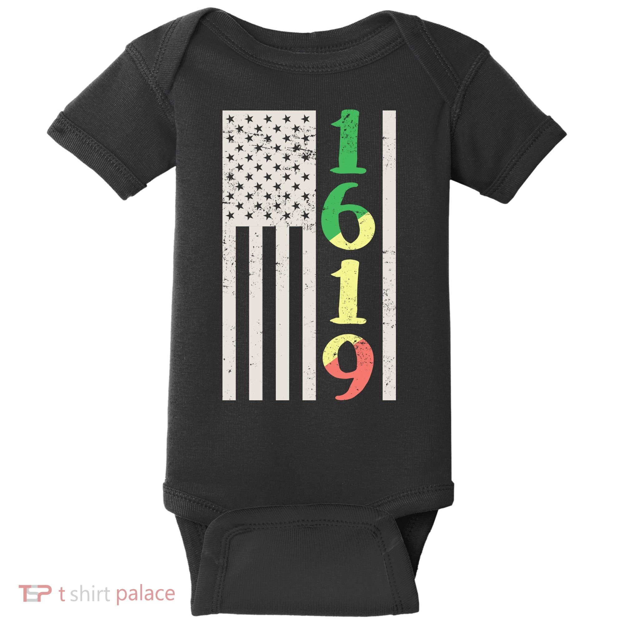 1619 Our Ancestors African American Pride Flag Baby Bodysuit