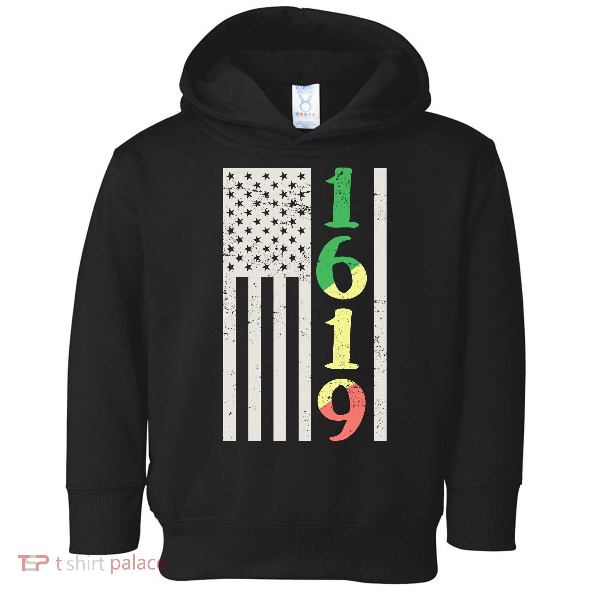 1619 Our Ancestors African American Pride Flag Toddler Hoodie