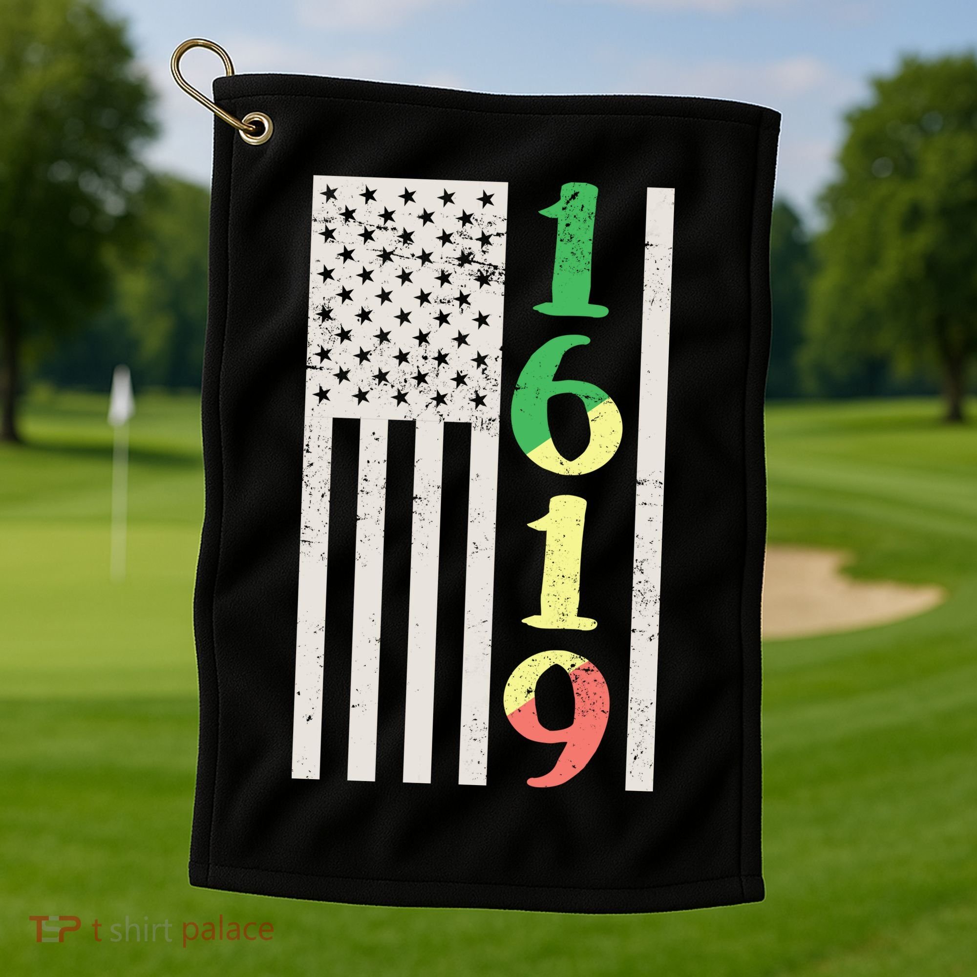 1619 Our Ancestors African American Pride Flag Golf Towel