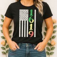 1619 Our Ancestors African American Pride Flag Women's T-Shirt thumb 2