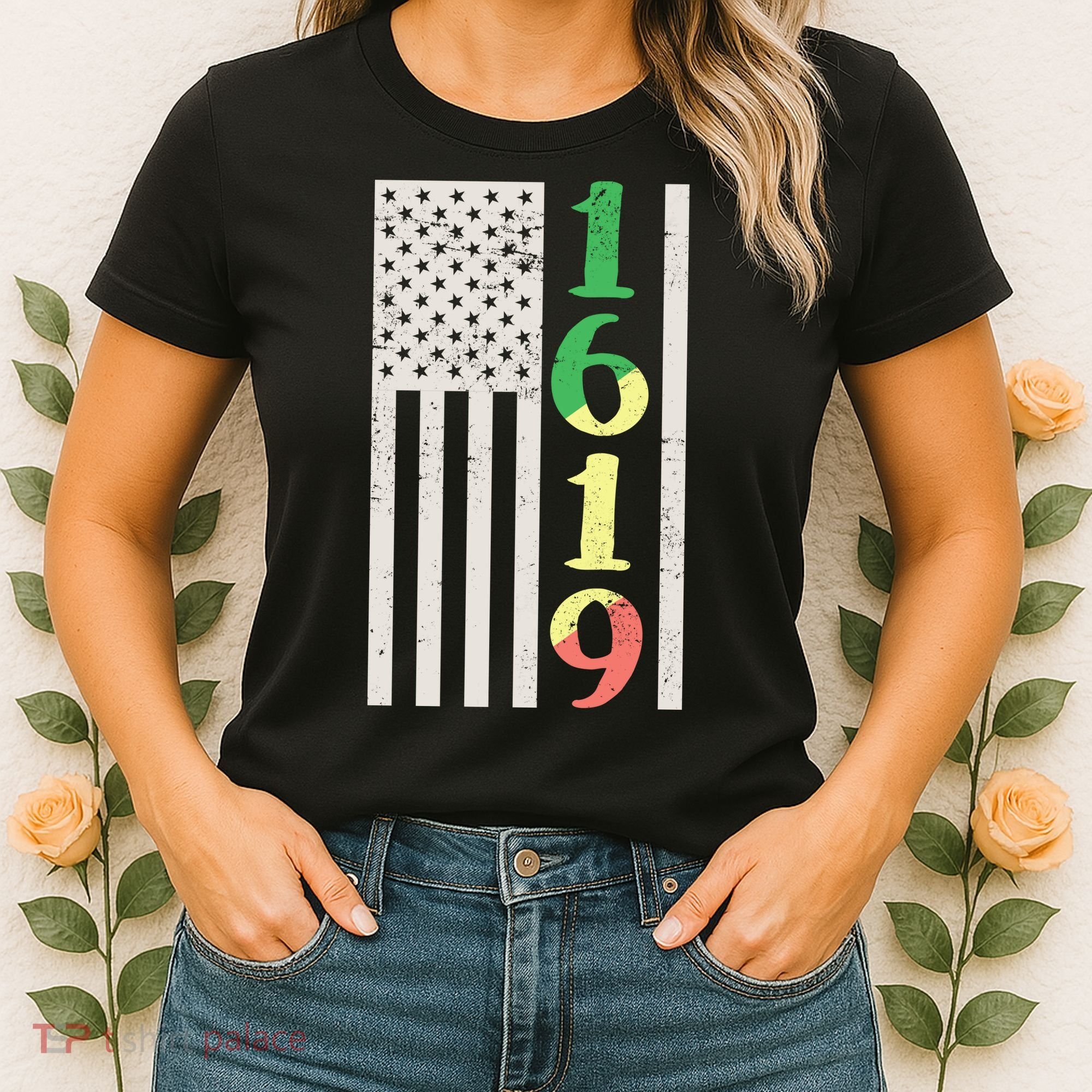 1619 Our Ancestors African American Pride Flag Women's T-Shirt