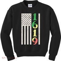 1619 Our Ancestors African American Pride Flag Kids Sweatshirt thumb 0