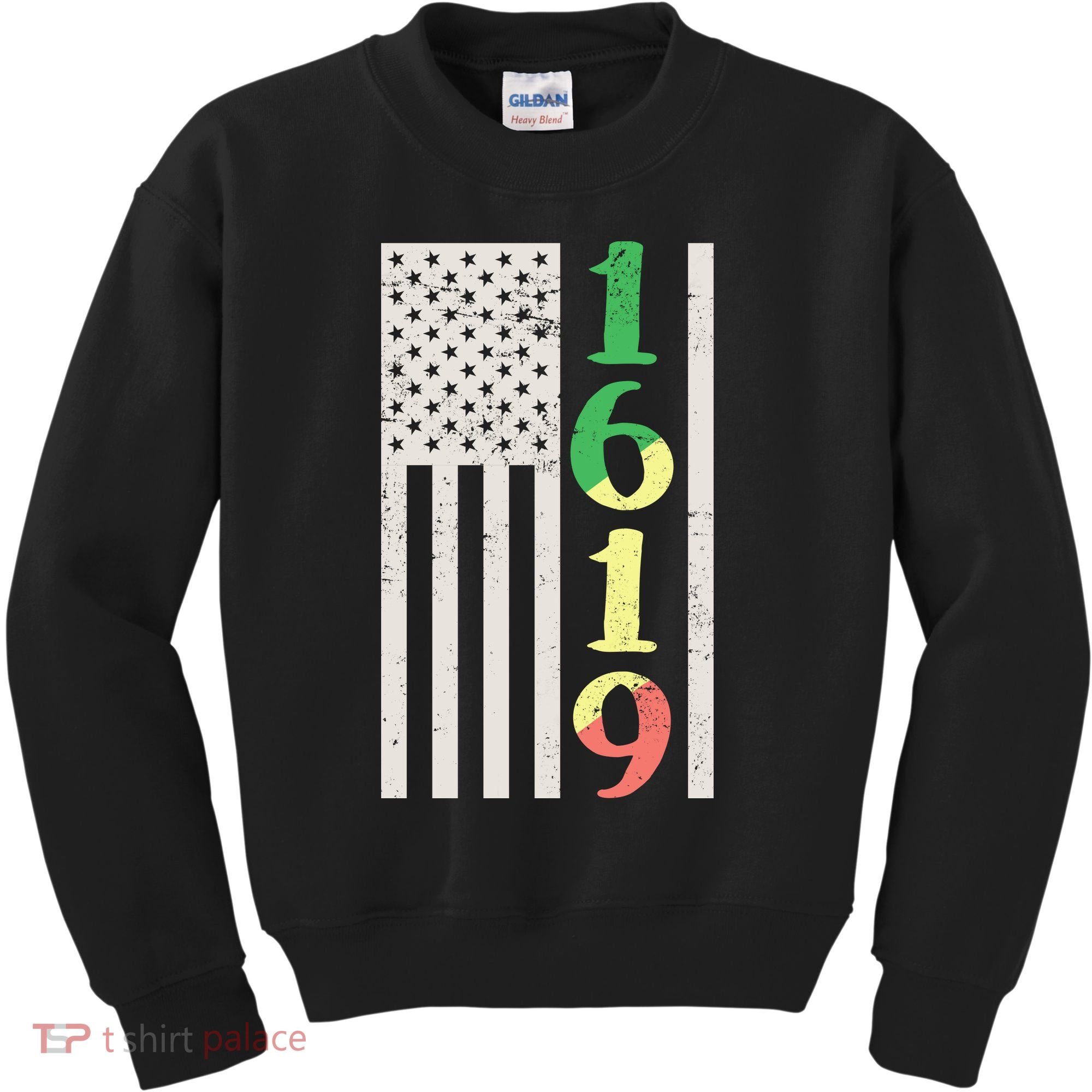 1619 Our Ancestors African American Pride Flag Kids Sweatshirt