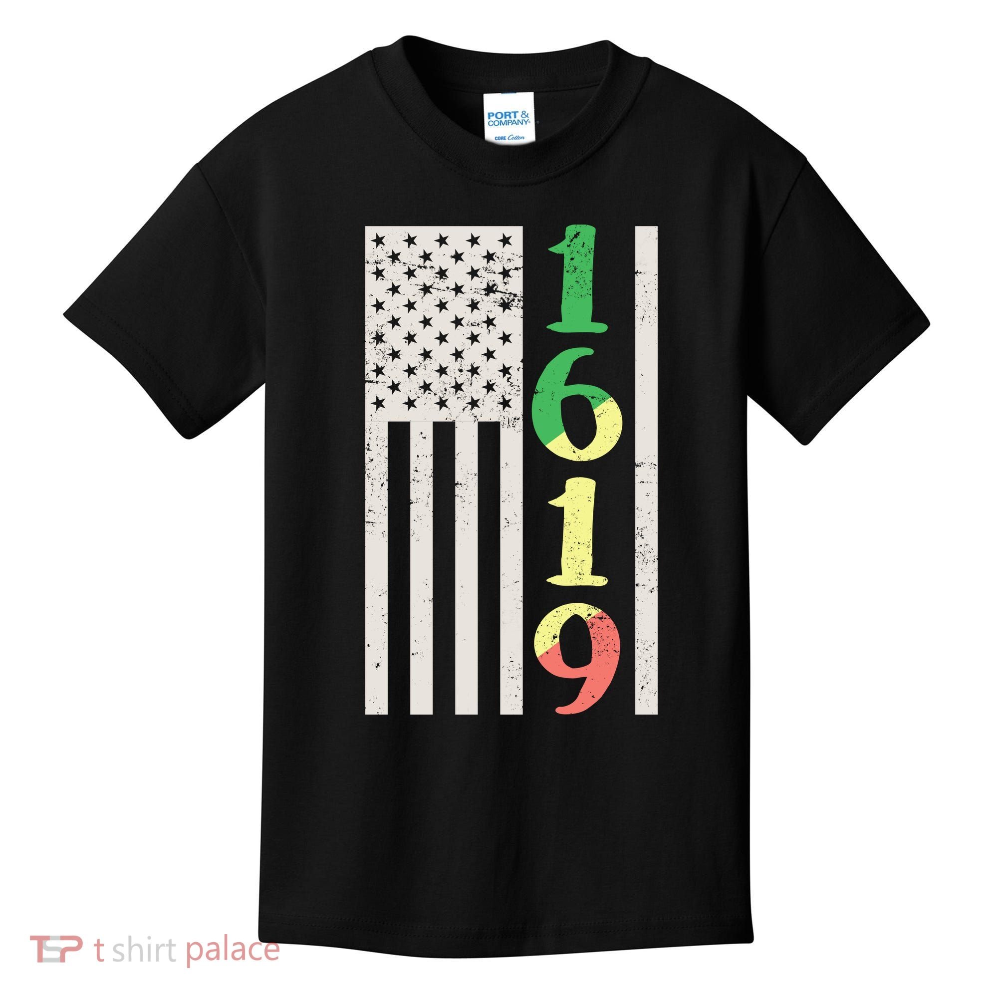 1619 Our Ancestors African American Pride Flag Kids T-Shirt