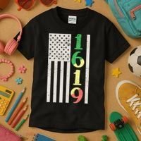 1619 Our Ancestors African American Pride Flag Kids T-Shirt thumb 3