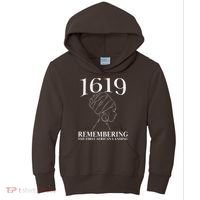1619 Remembering the First African Landing Kids Hoodie thumb 0