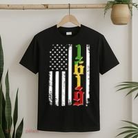 1619 US Flag African American Traditional Colors T-Shirt thumb 2