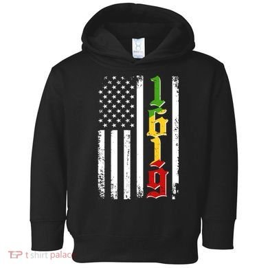 1619 US Flag African American Traditional Colors Toddler Hoodie