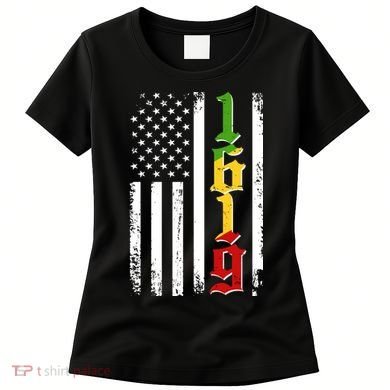 1619 US Flag African American Traditional Colors Women's T-Shirt