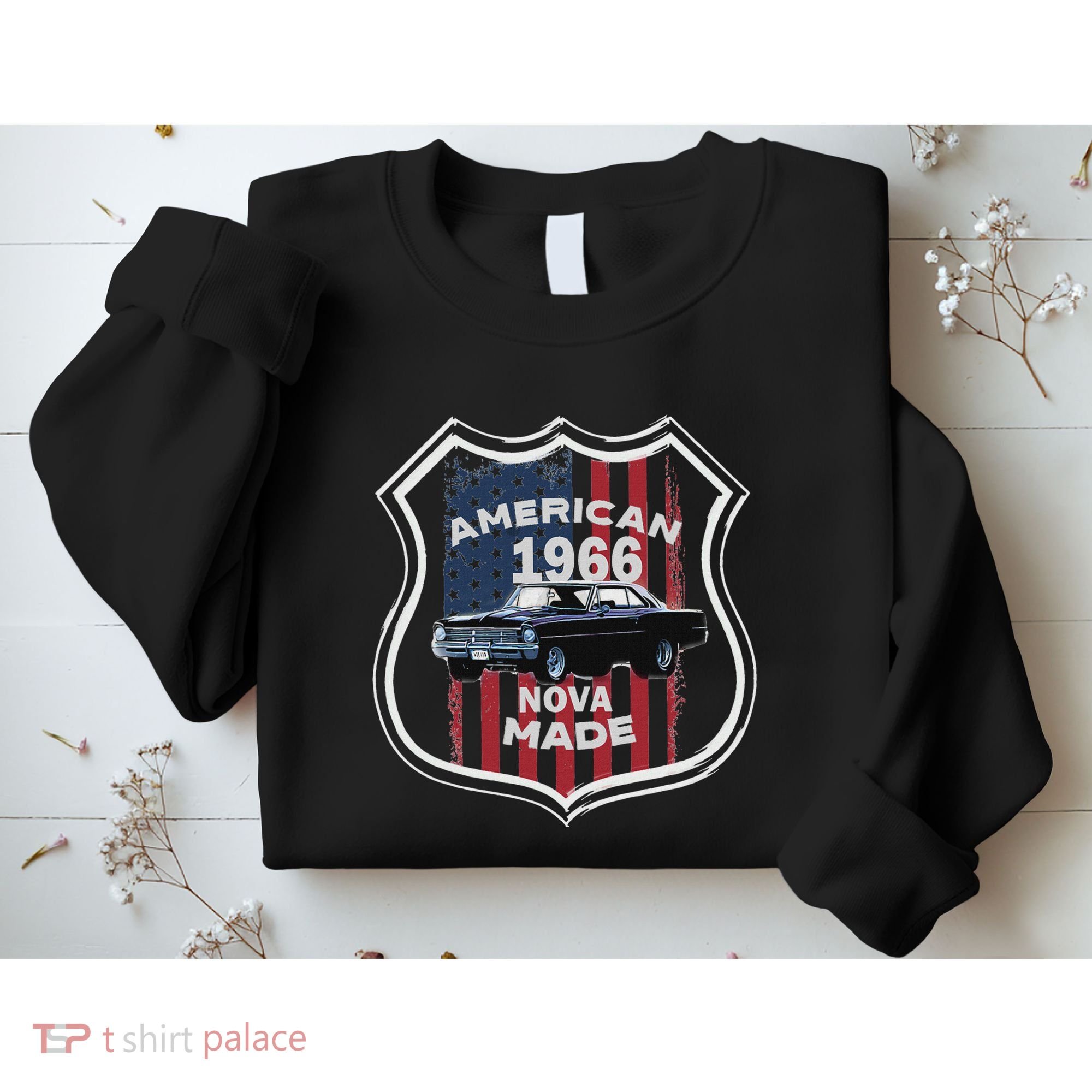 1966 66 2 Classic Car Old School Muscle Car Sweatshirt