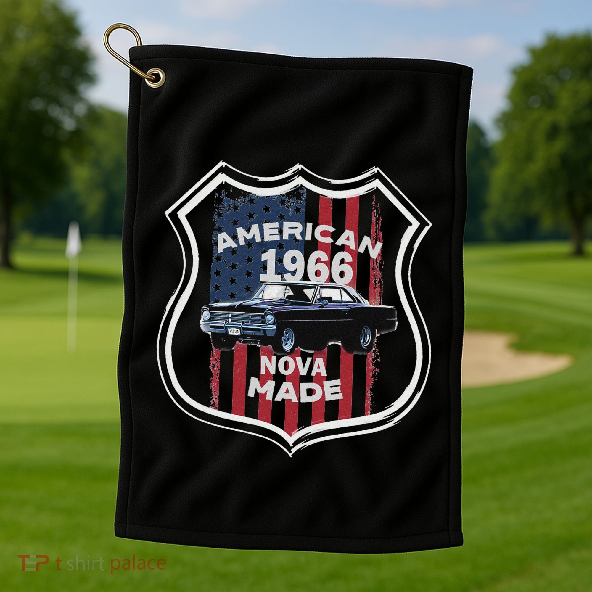 1966 66 2 Classic Car Old School Muscle Car Golf Towel