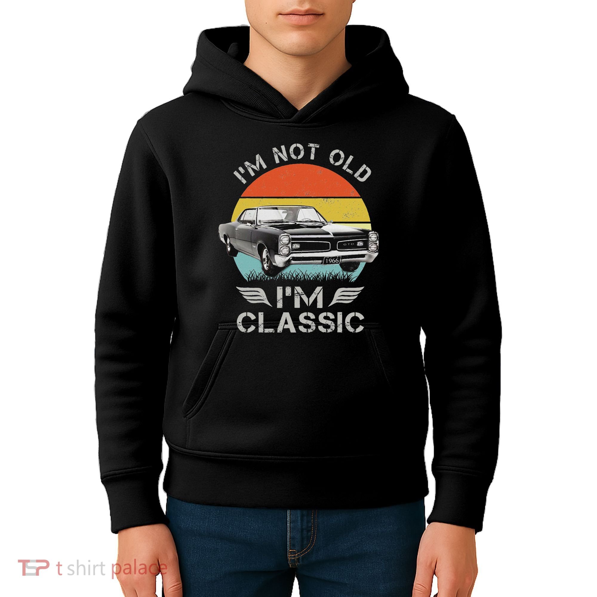 1966 66 Gto Classic Car Old School Muscle Car Kids Hoodie