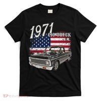 1971 71 C10 Truck Vintage 4th Of July American Flag T-Shirt thumb 0