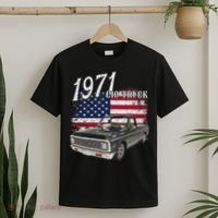 1971 71 C10 Truck Vintage 4th Of July American Flag T-Shirt thumb 2