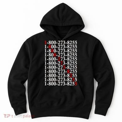 18002738255 Hotline Red Logo Hoodie