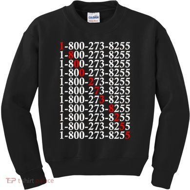 18002738255 Hotline Red Logo Kids Sweatshirt