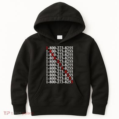 18002738255 Hotline Red Logo Kids Hoodie