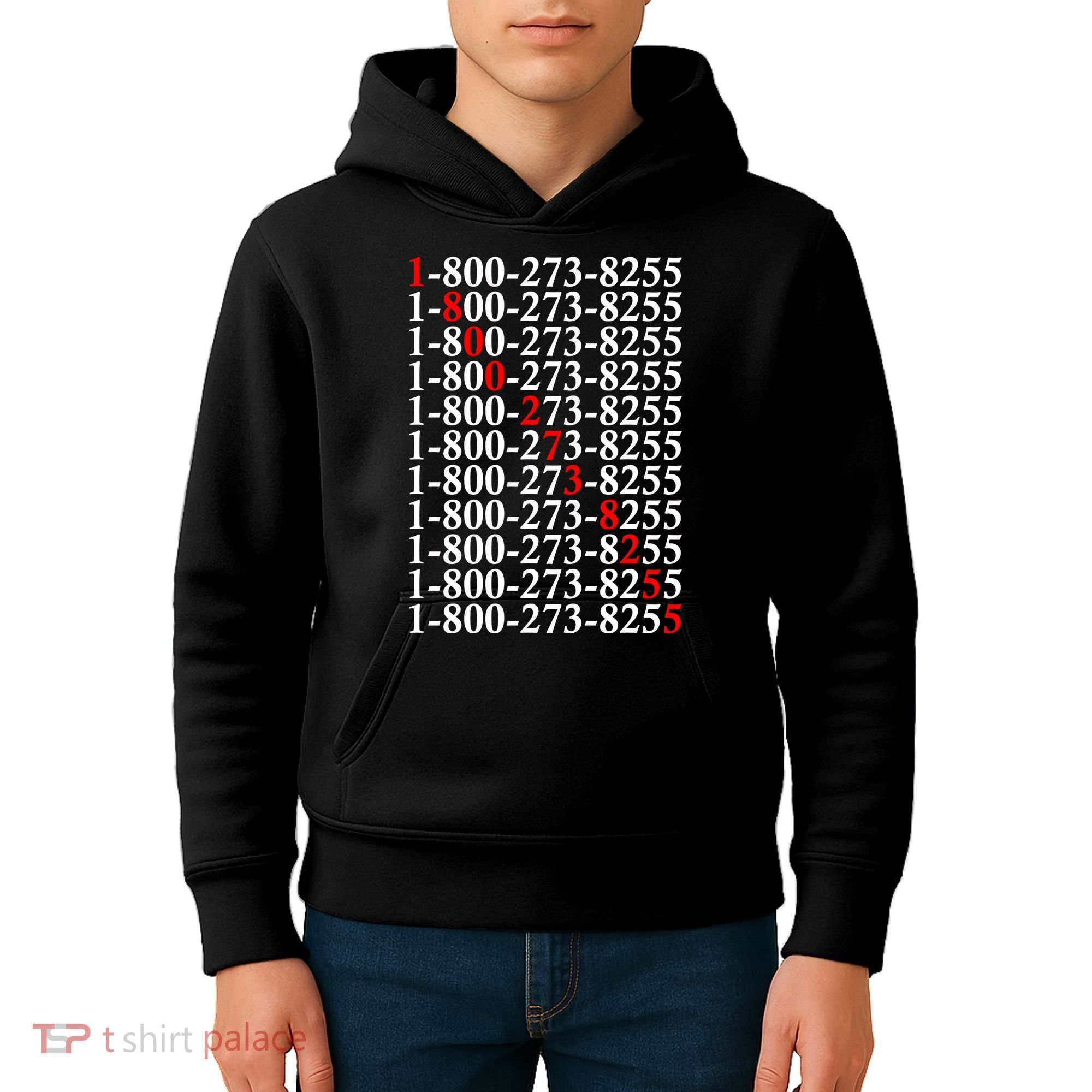 18002738255 Hotline Red Logo Kids Hoodie