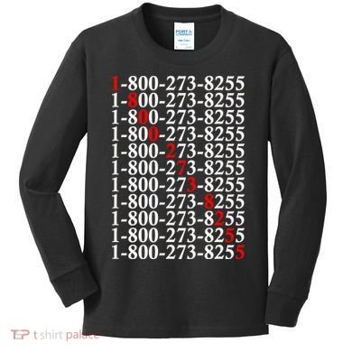 18002738255 Hotline Red Logo Kids Long Sleeve Shirt