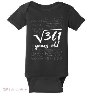 19 Year Old Birthday Math Geek Baby Bodysuit