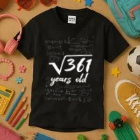 19 Year Old Birthday Math Geek Kids T-Shirt thumb 3