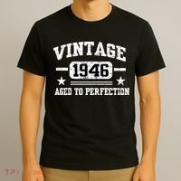 1946 Vintage Aged To Perfection Birthday Gift T-Shirt thumb 3