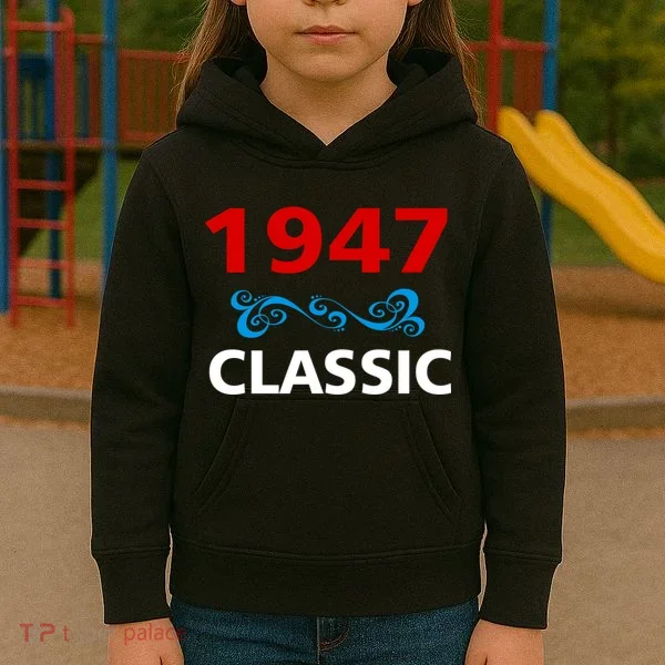 1947 Classic Birthday Gift Kids Hoodie