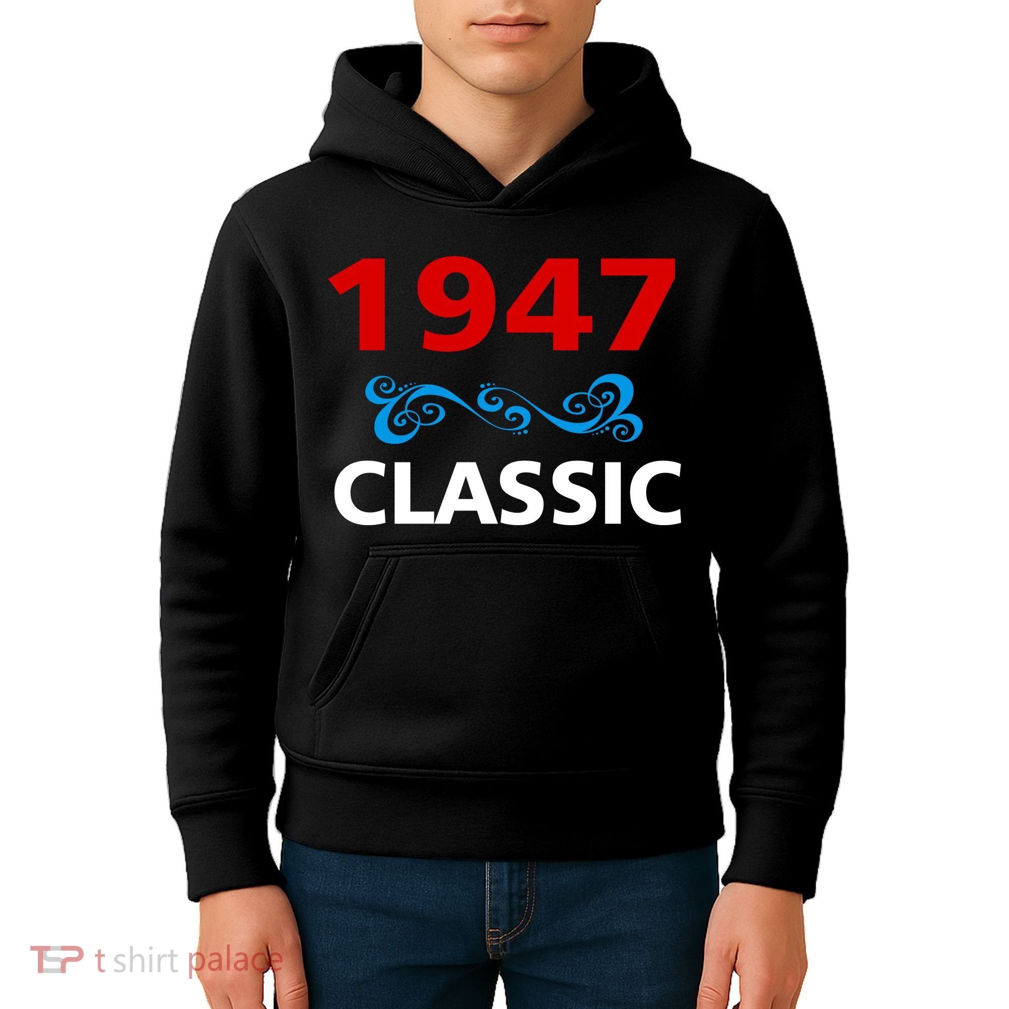 1947 Classic Birthday Gift Kids Hoodie