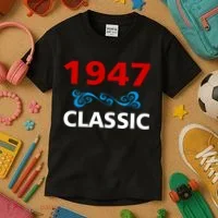 1947 Classic Birthday Gift Kids T-Shirt thumb 3