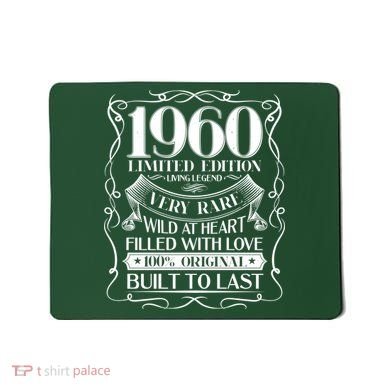 1960 Rare Limited Edition Legend 60th Birthday Mousepad
