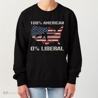 100 American 0 Liberal Ar15 Pro Gun Usa Flag Republican Women's Sweatshirt thumb 0