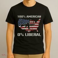 100 American 0 Liberal Ar15 Pro Gun Usa Flag Republican T-Shirt thumb 3