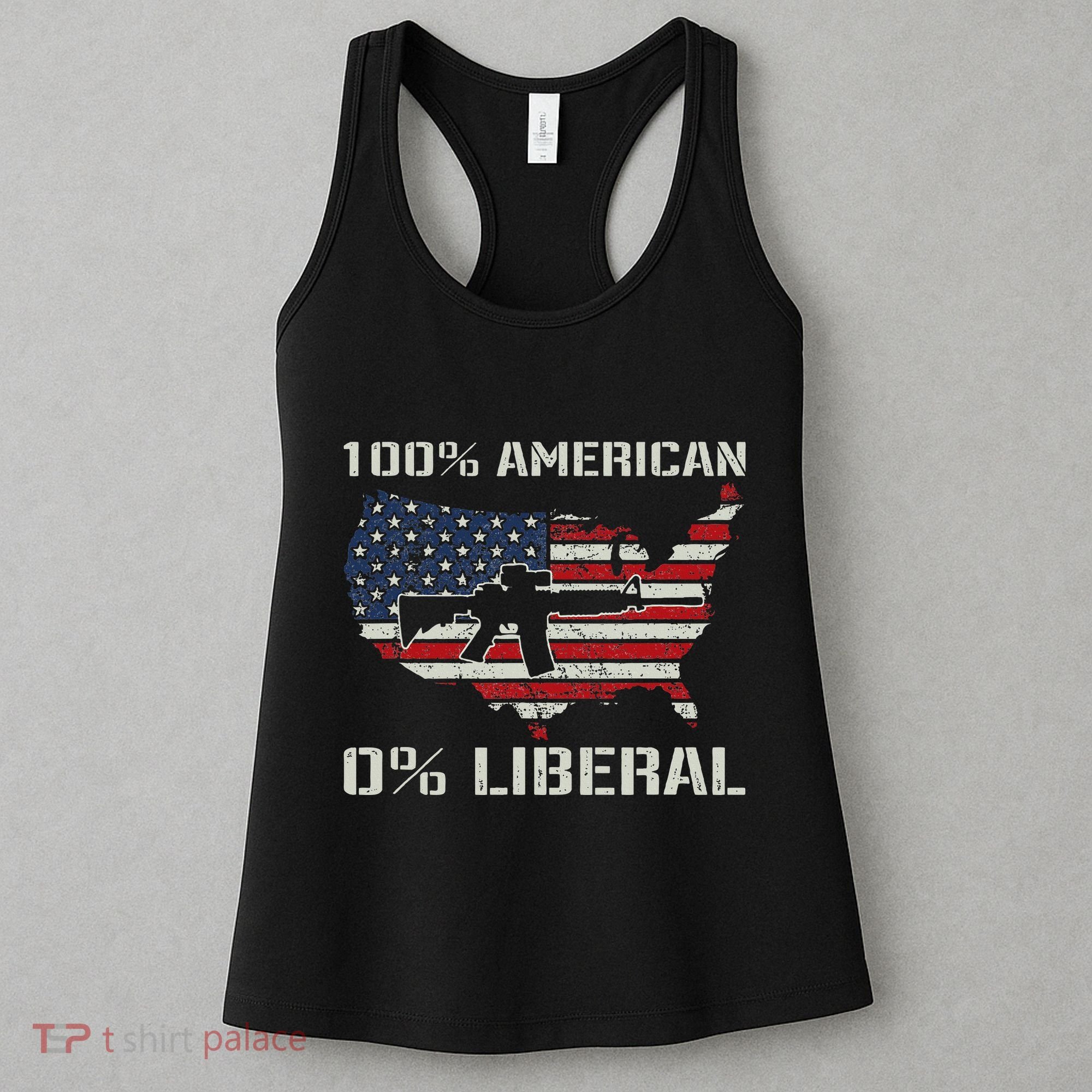 100 American 0 Liberal Ar15 Pro Gun Usa Flag Republican Women's Tank Top