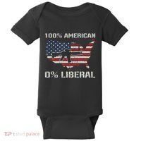 100 American 0 Liberal Ar15 Pro Gun Usa Flag Republican Baby Bodysuit thumb 0