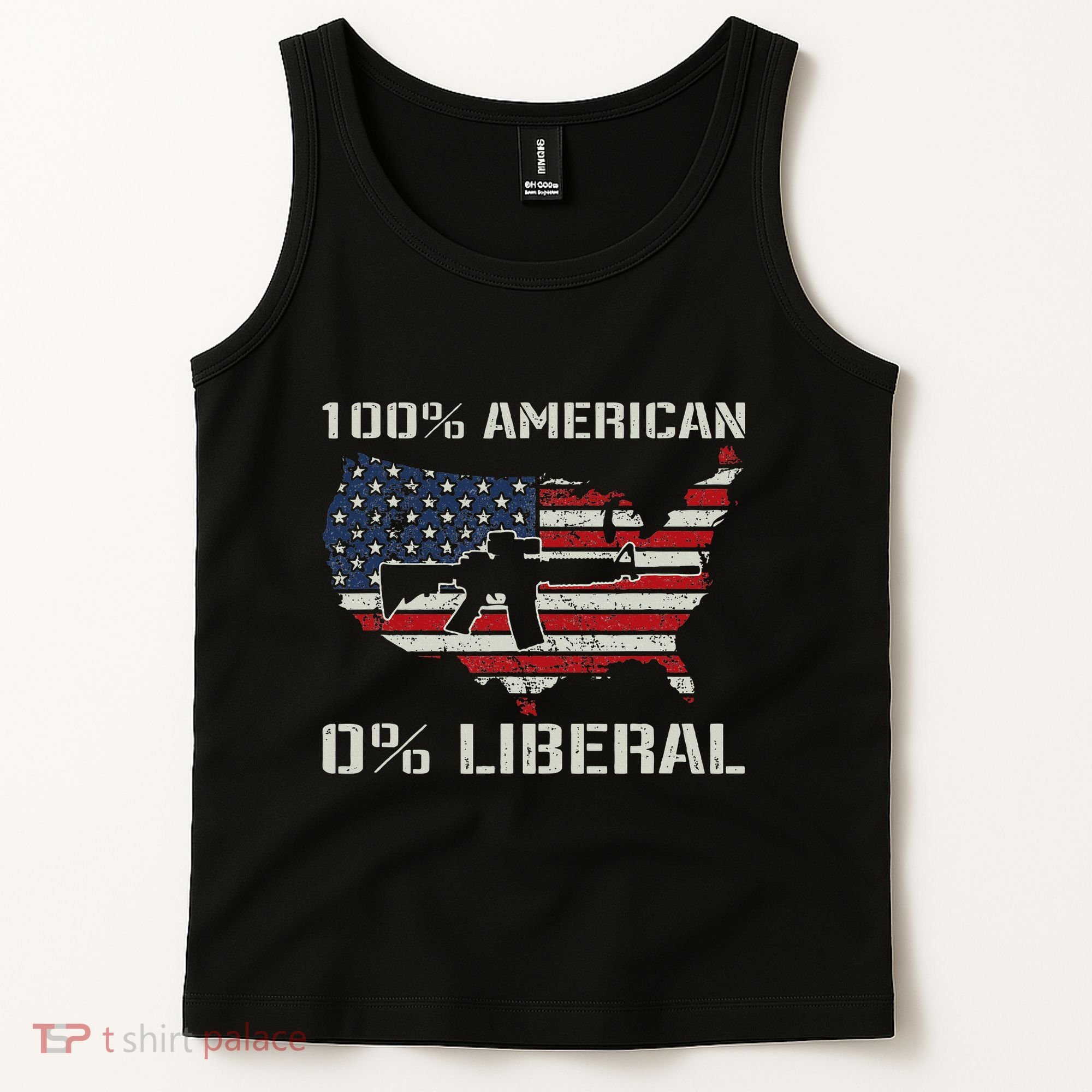 100 American 0 Liberal Ar15 Pro Gun Usa Flag Republican Tank Top