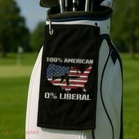 100 American 0 Liberal Ar15 Pro Gun Usa Flag Republican Golf Towel thumb 2