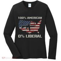 100 American 0 Liberal Ar15 Pro Gun Usa Flag Republican Women's Long Sleeve Shirt thumb 0