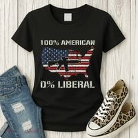 100 American 0 Liberal Ar15 Pro Gun Usa Flag Republican Women's T-Shirt thumb 3